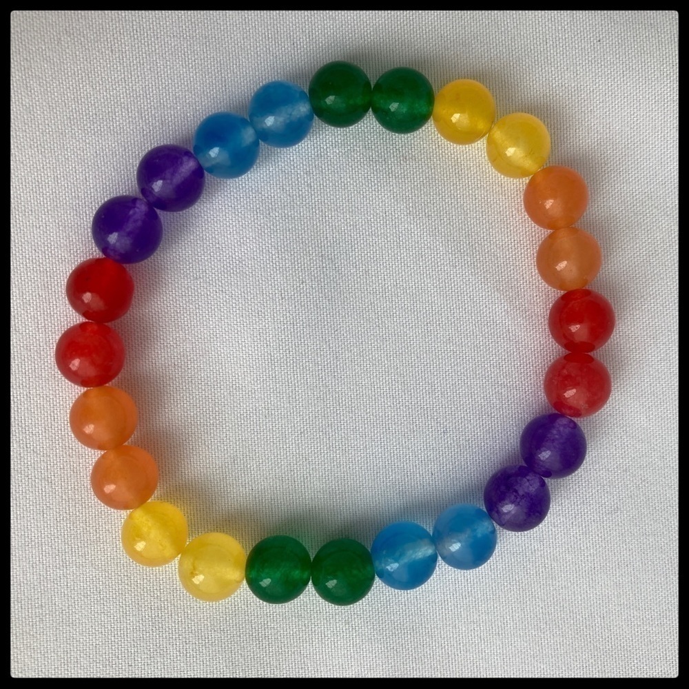 Pride Stretch Beaded Bracelet in Jade - Picture 6 of 14